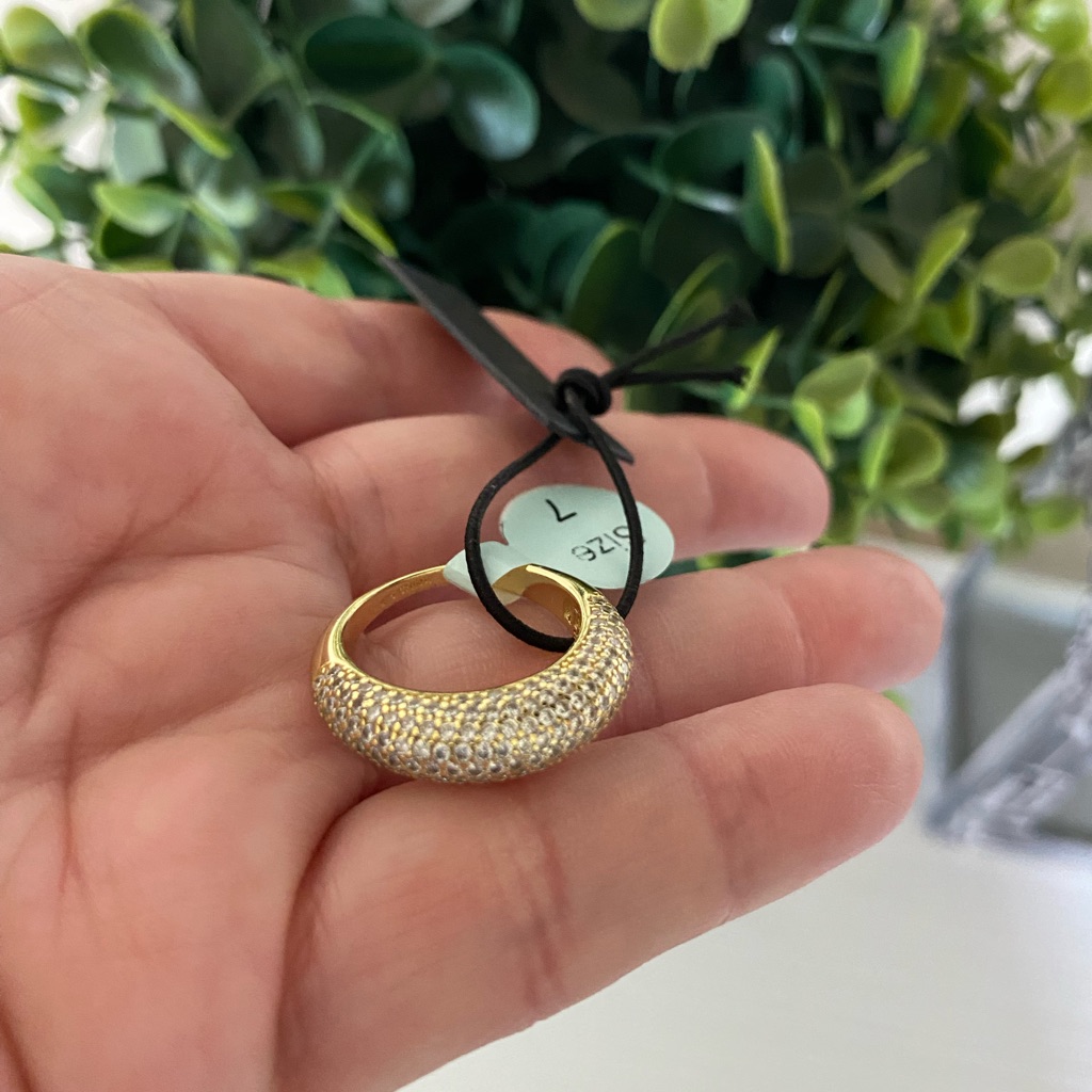 Brand New Rachel Zoe Gold Over Sterling Silver 925 Cubic Zirconia Size 7 Ring 40$